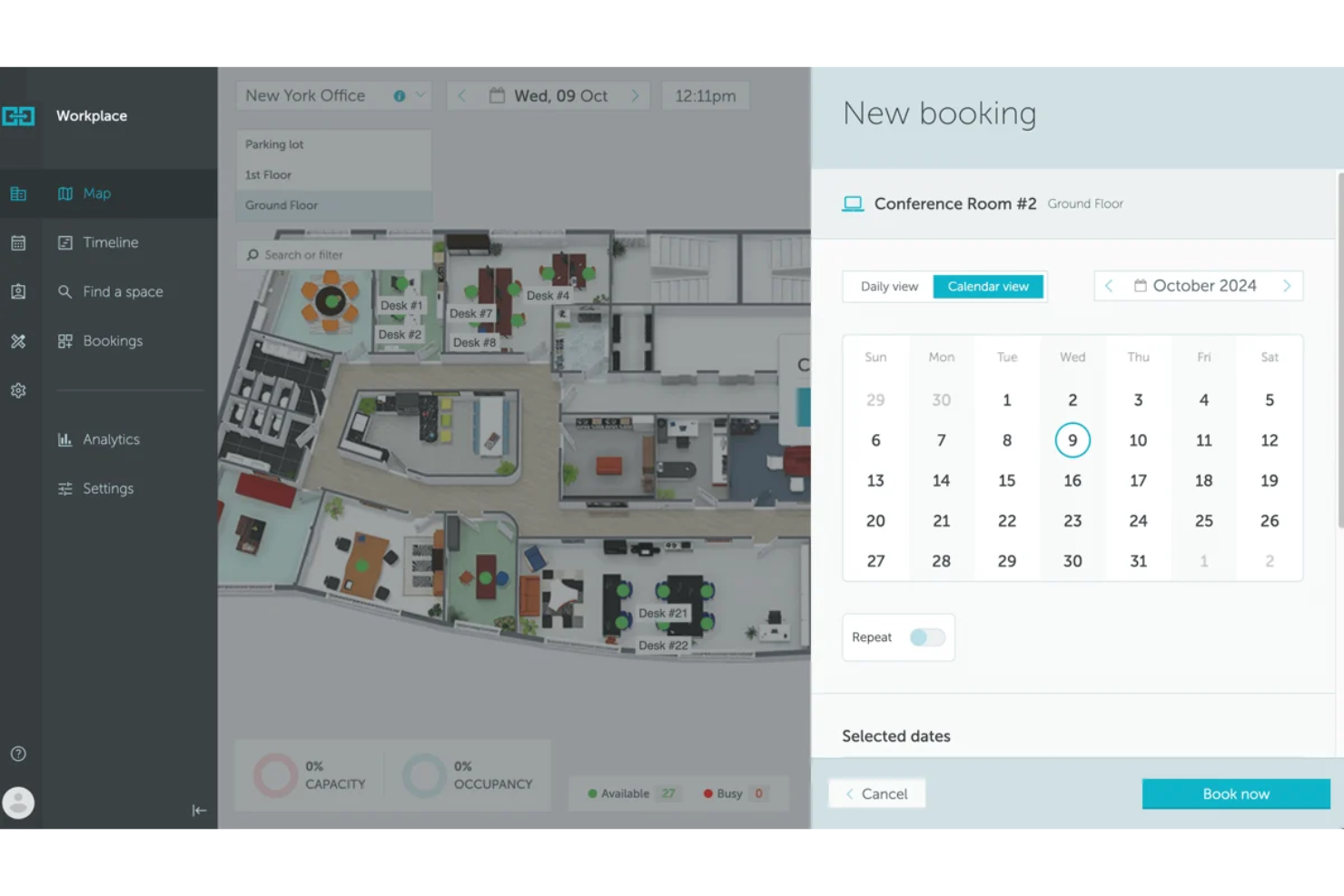 YAROOMS screenshot - 32 Best Meeting Room Booking Software of 2025