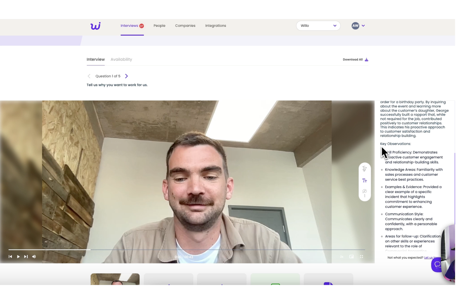 Willo screenshot - 30 AI Recruiting Software for Sourcing in 2026