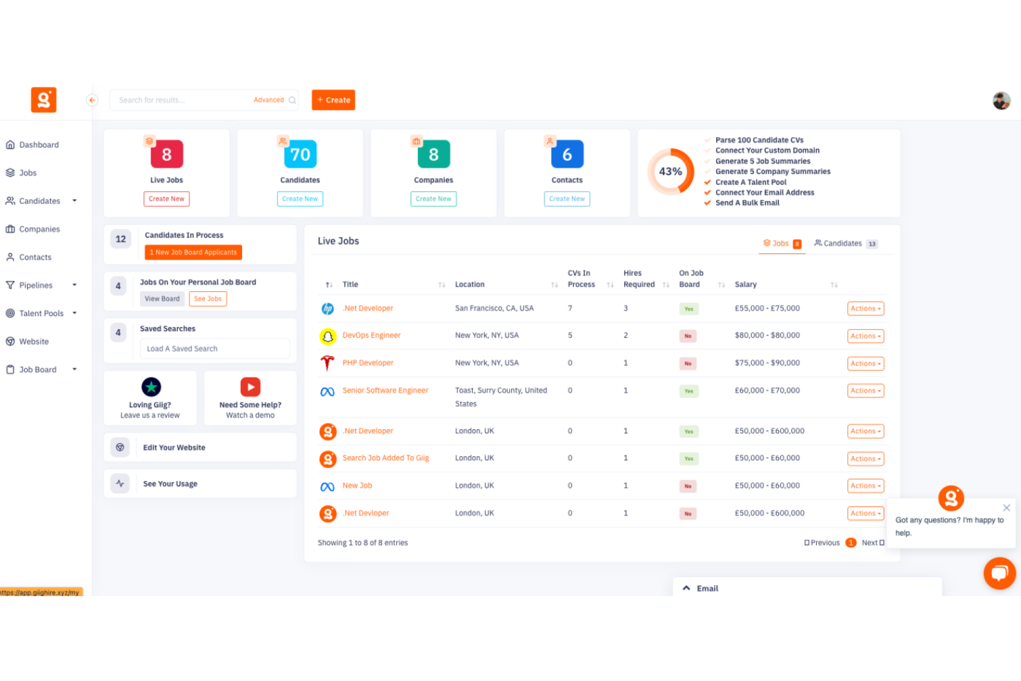 Giig Hire screenshot - 20 Best Freelance Recruiting Platforms of 2026