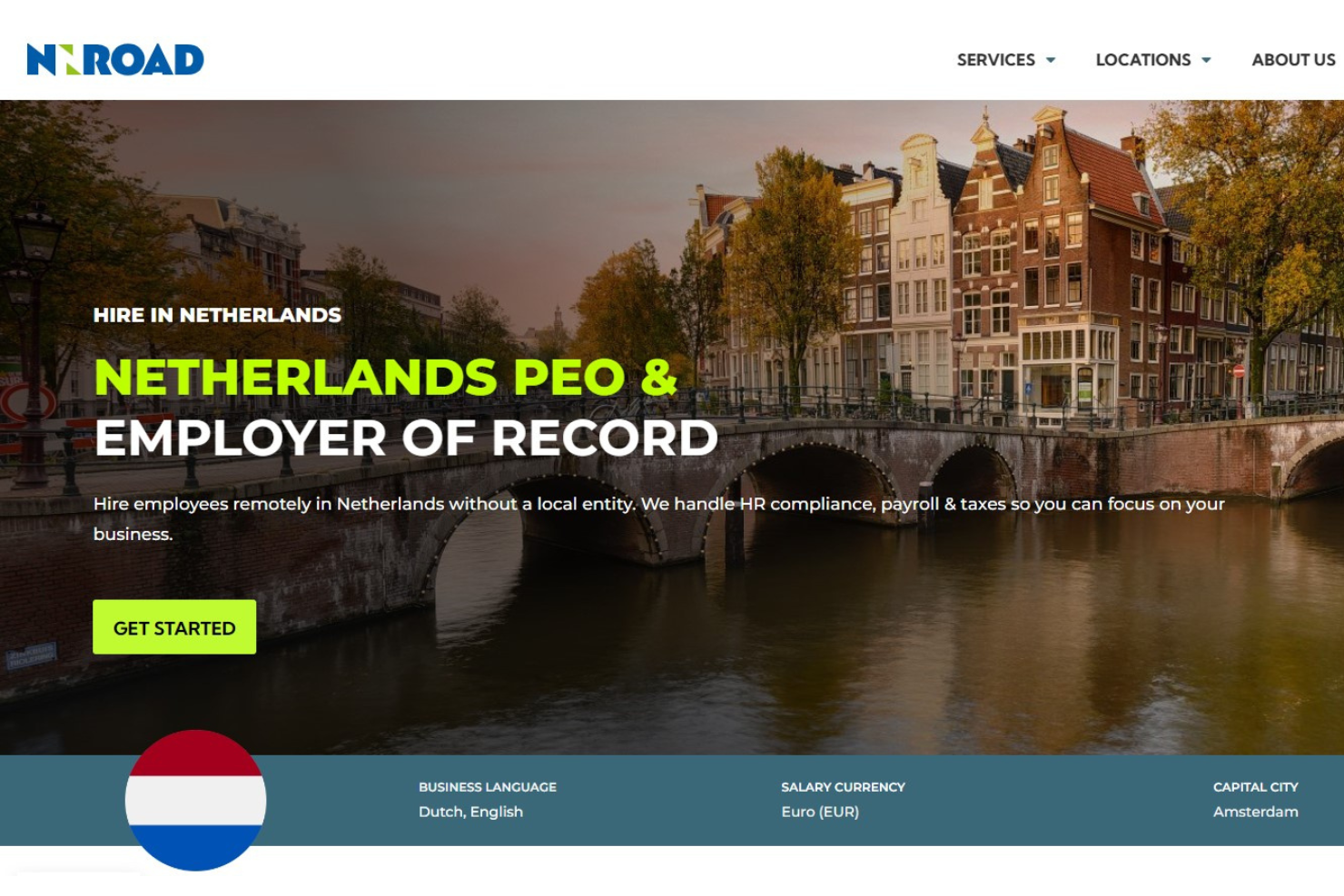 NNRoad screenshot - 26 Best Employer of Record in the Netherlands in 2025