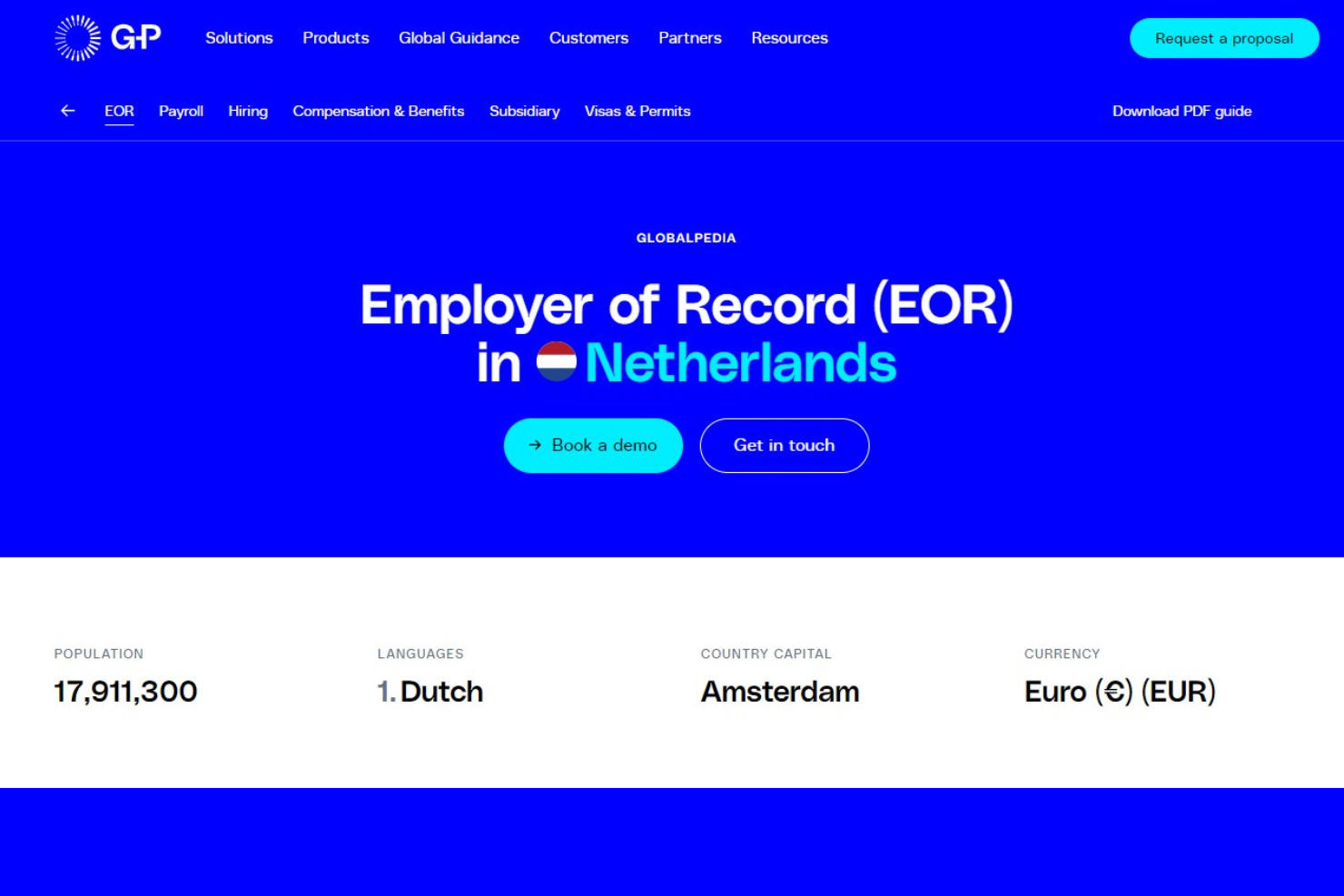 G-P screenshot - 26 Best Employer of Record in the Netherlands in 2025