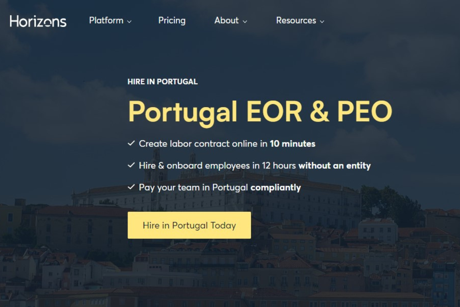 Horizons screenshot - 20 Best Employer of Record in Portugal: Reviewed in 2025