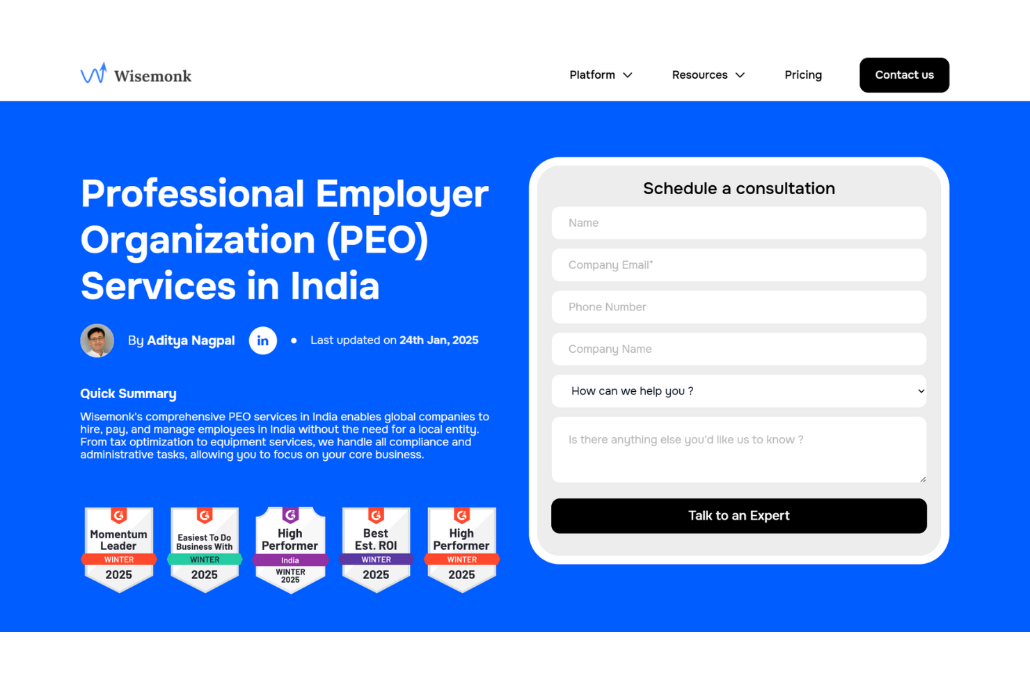 Wisemonk screenshot - 26 Best PEO Companies of 2025: Reviewed &amp; Compared