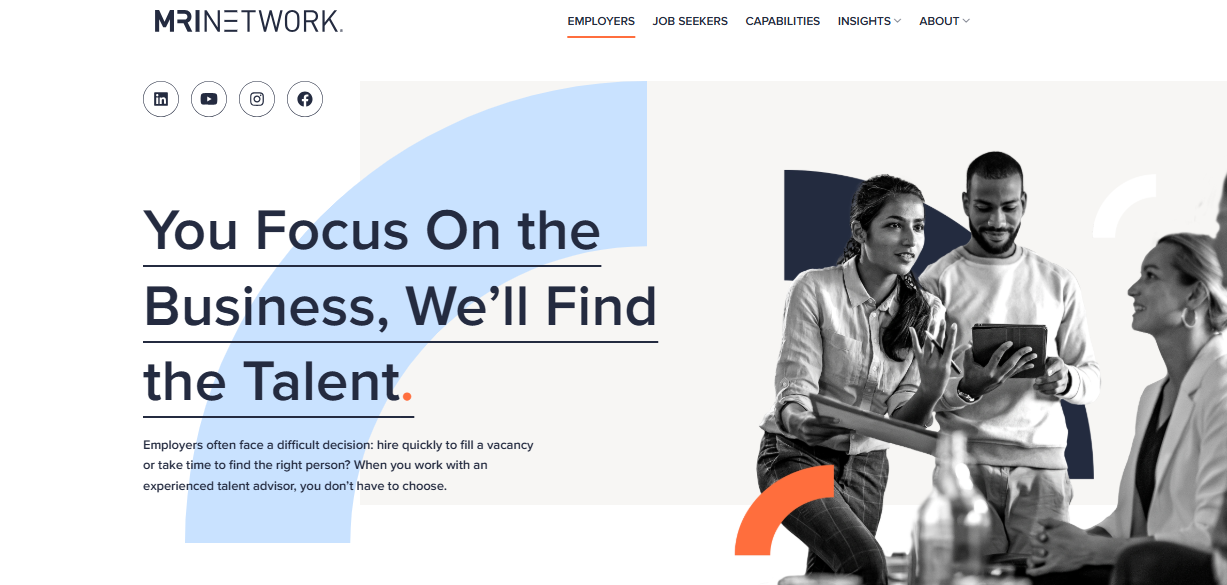 MRINetwork screenshot - 18 Best Recruitment Agencies Reviewed in 2025