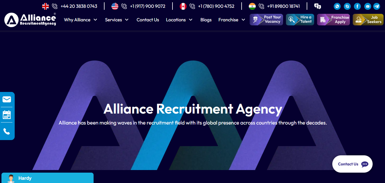 Alliance Recruitment Agency screenshot - 18 Best Recruitment Agencies Reviewed in 2025