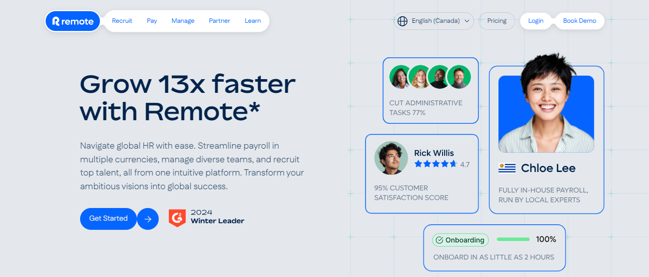 Remote screenshot - Top 20 Canadian PEOs for Business Growth 2025