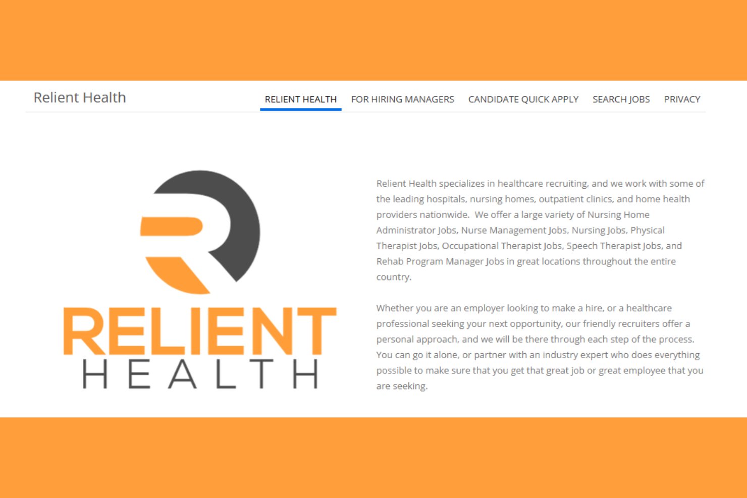 Relient Health screenshot - 20 Best Healthcare Recruiting Companies Reviewed in 2025
