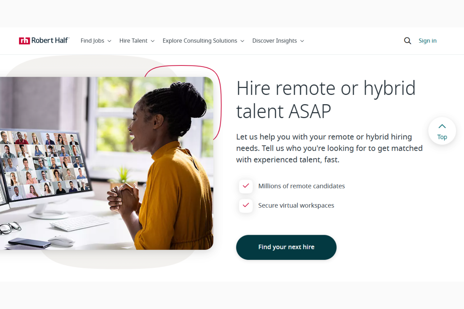 Robert Half screenshot - 19 Best Recruiting Agencies NYC Reviewed in 2026
