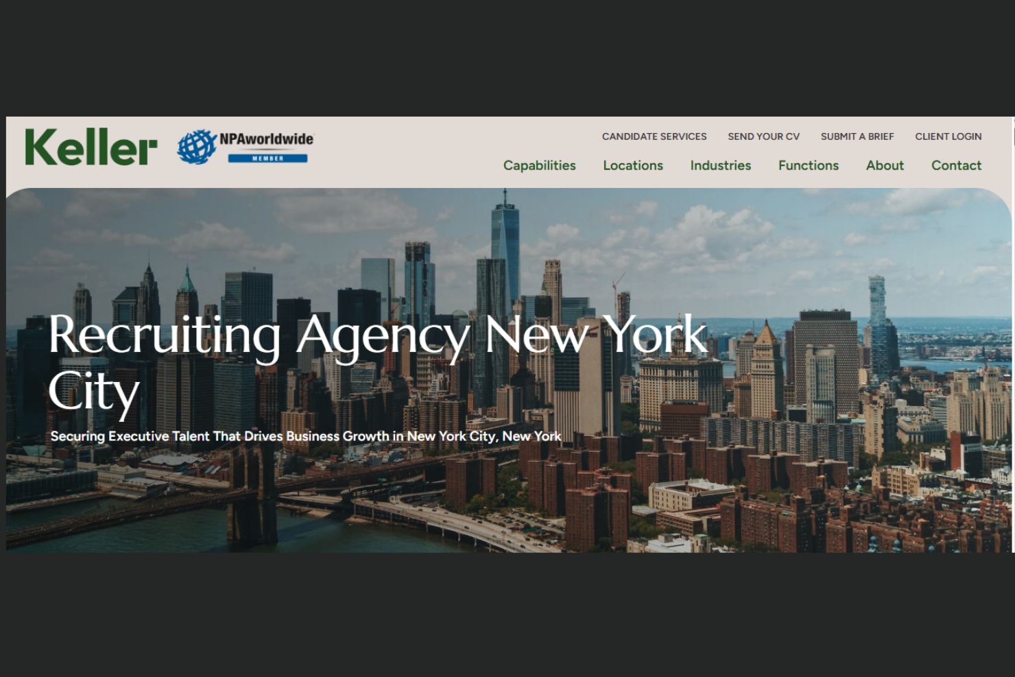 Keller Executive Search screenshot - 19 Best Recruiting Agencies NYC Reviewed in 2026