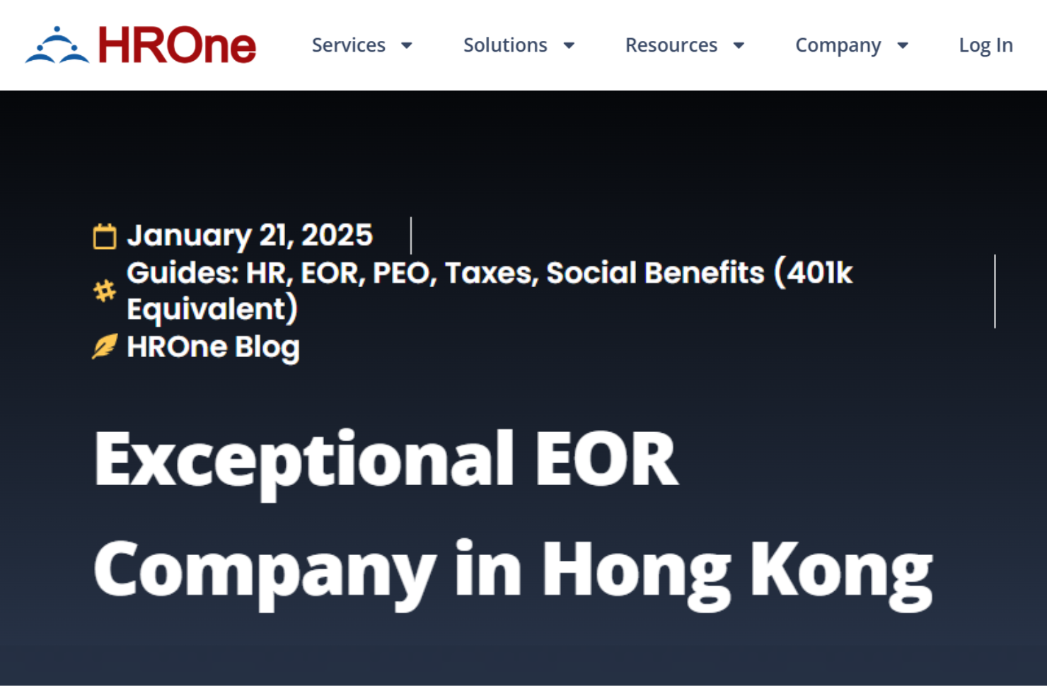 HROne screenshot - 10 Best Employer of Record in Hong Kong: Reviewed in 2026