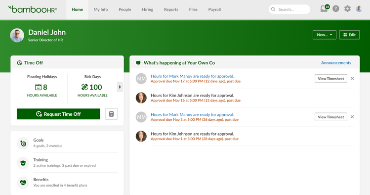 BambooHR® screenshot - 20 Best ClearCompany Alternatives of 2026: Reviewed