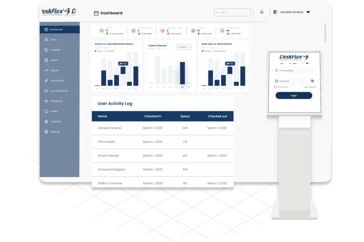 DeskFlex screenshot - 32 Best Meeting Room Booking Software of 2025