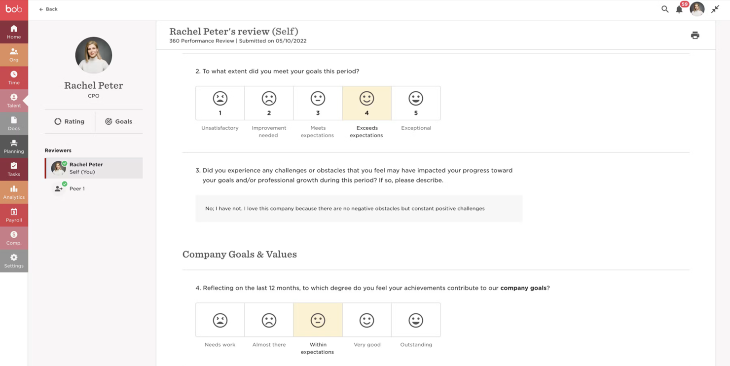 HiBob screenshot - 14 Best Leapsome Alternatives Reviewed in 2025