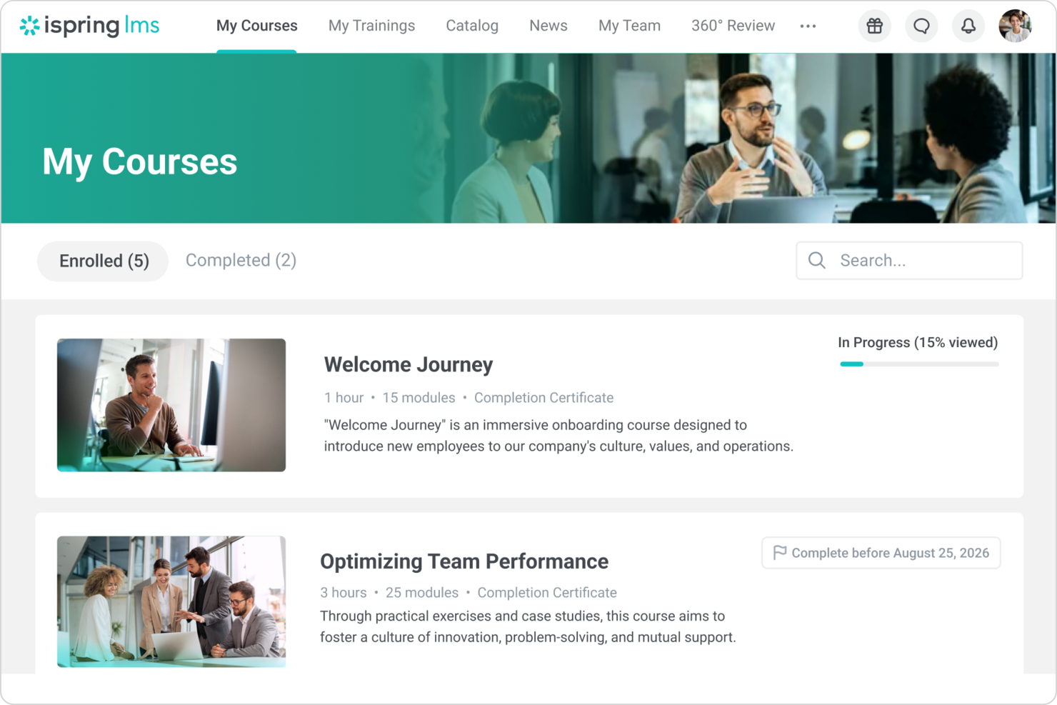 iSpring LMS screenshot - 20 Best AI Tools for Training and Development Reviewed in 2026