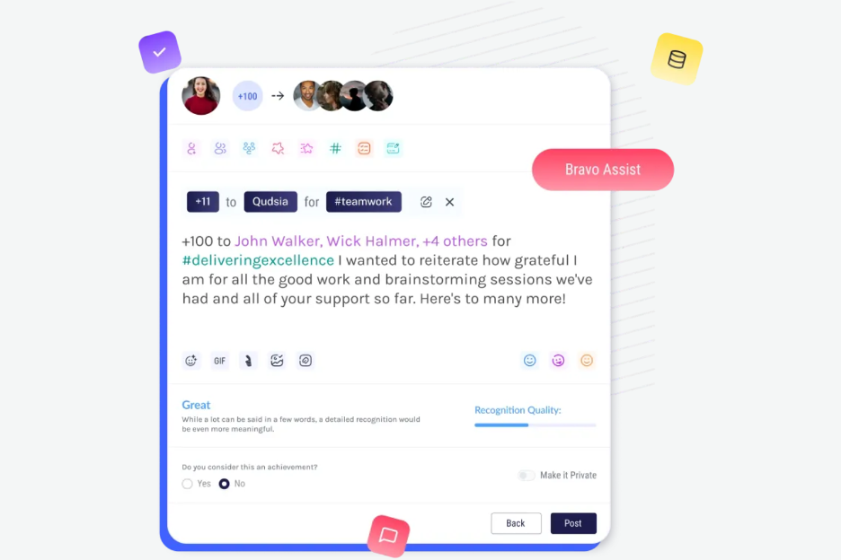 BRAVO screenshot - 14 Best AI Employee Recognition Software Tools Reviewed in 2026
