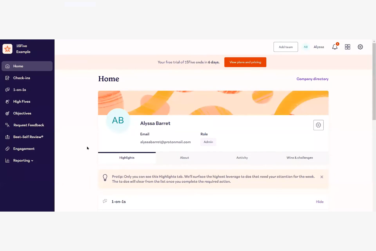 15Five screenshot - 20 Best Betterworks Alternatives Reviewed in 2026