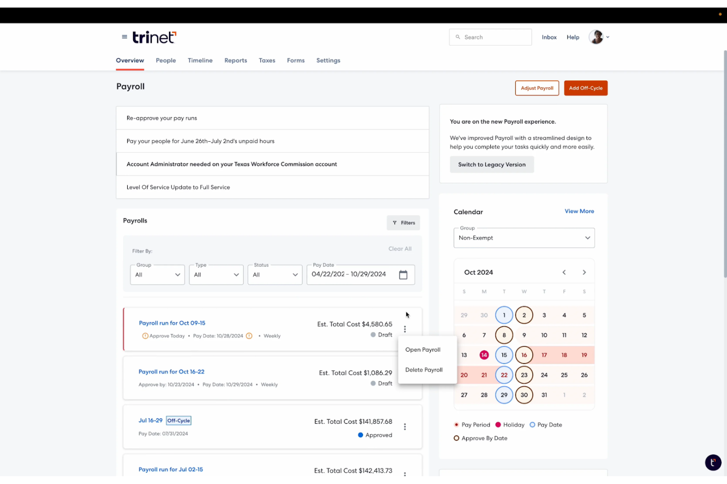 Trinet screenshot - 14 Best Cheap Payroll Software Reviewed in 2026