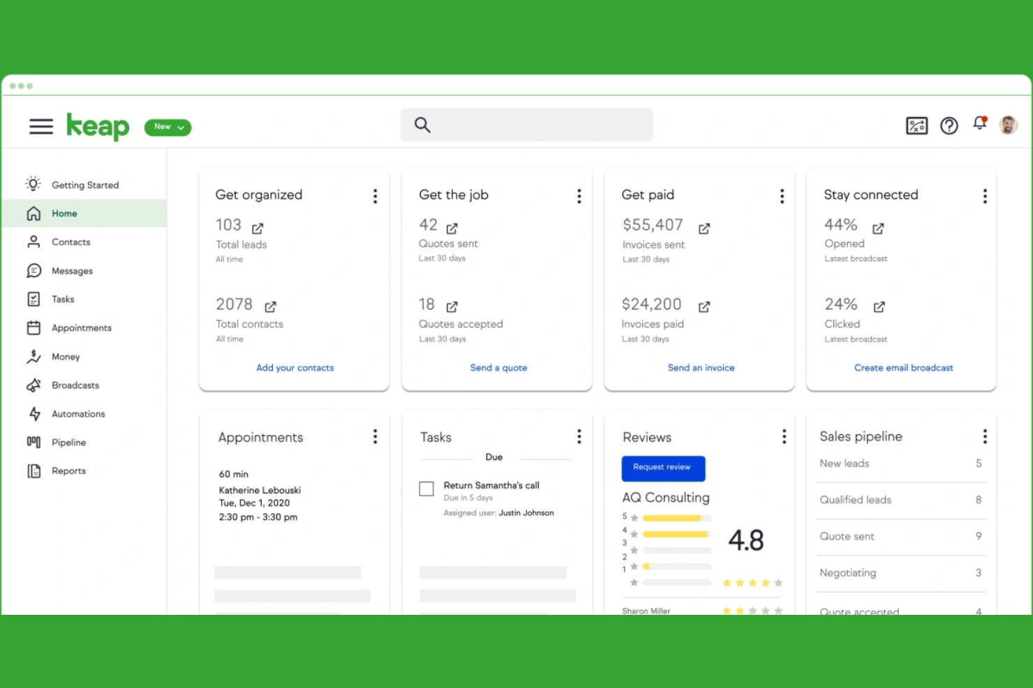 Keap screenshot - 24 Best Small Business Management Software Reviewed in 2026