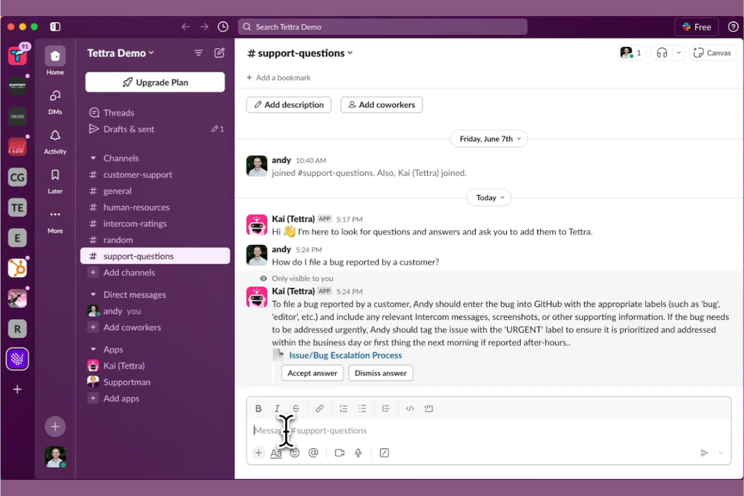 Tettra screenshot - 15 Best Wiki Software Reviewed in 2026