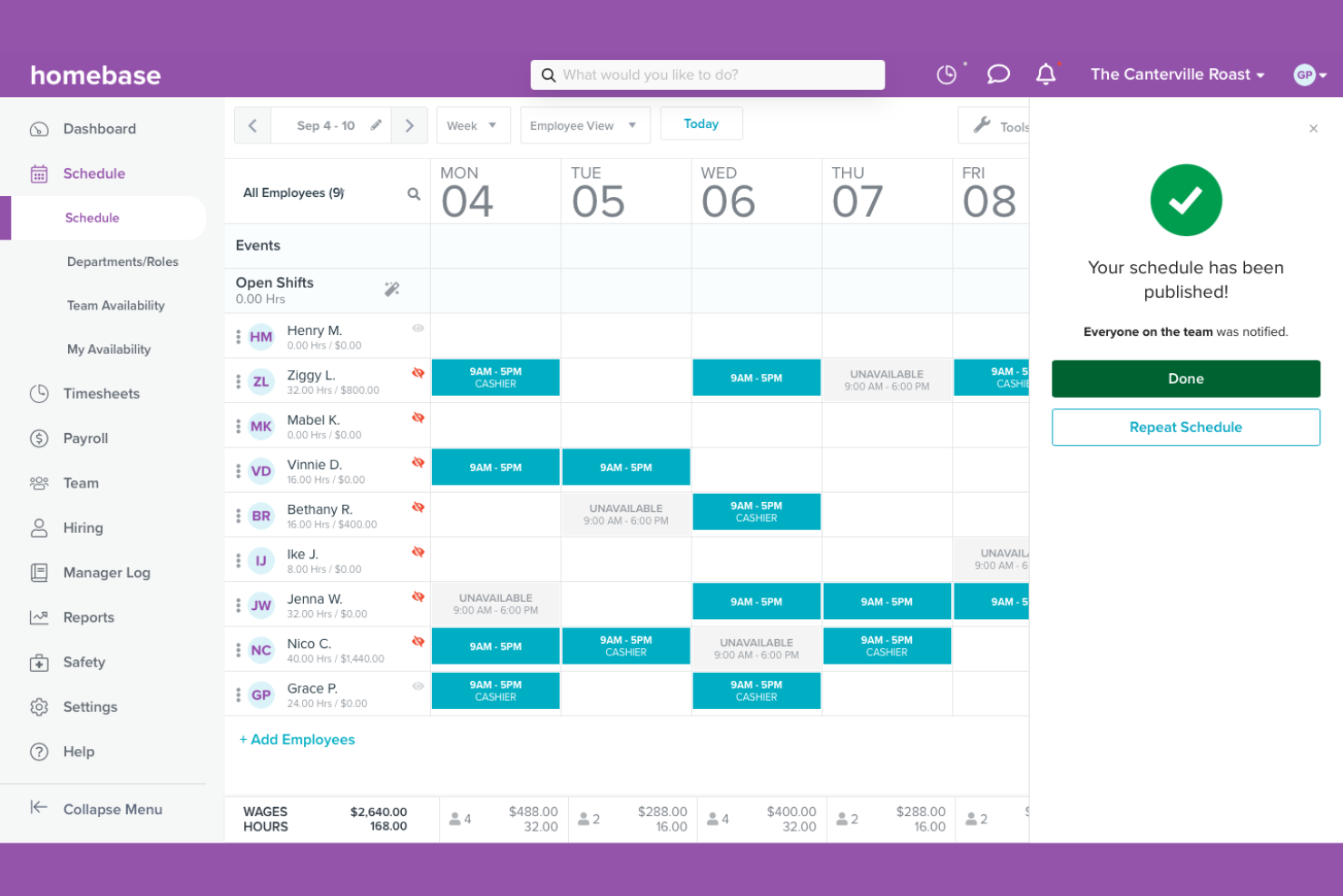 Homebase screenshot - 17 Best Enterprise Employee Scheduling Software Reviewed in 2026