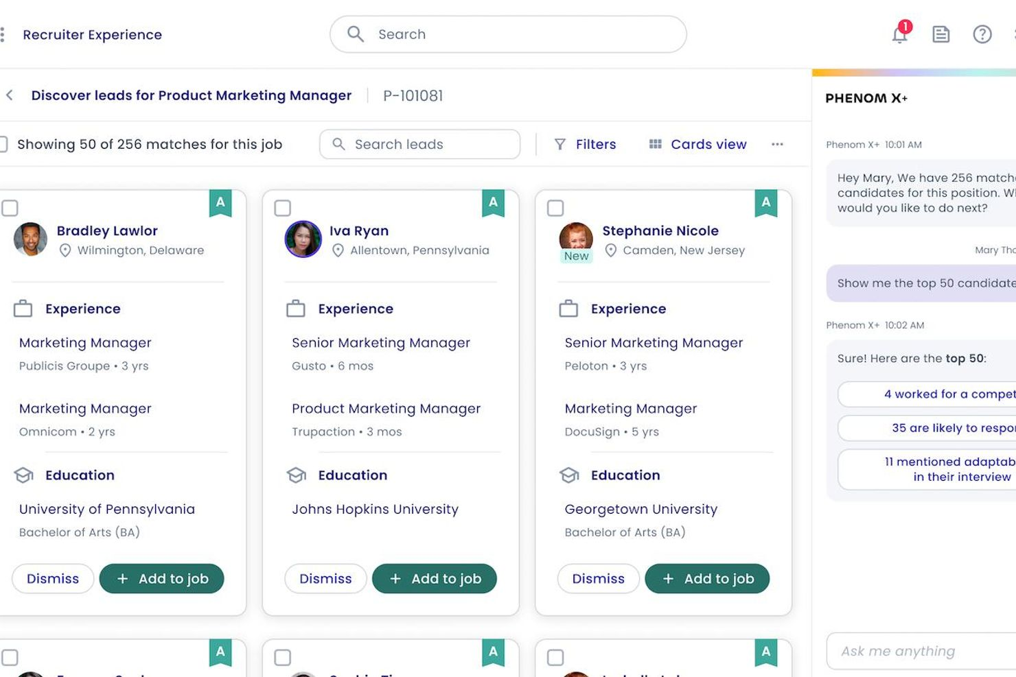 Phenom screenshot - 21 Best Text Recruiting Software Reviewed in 2026