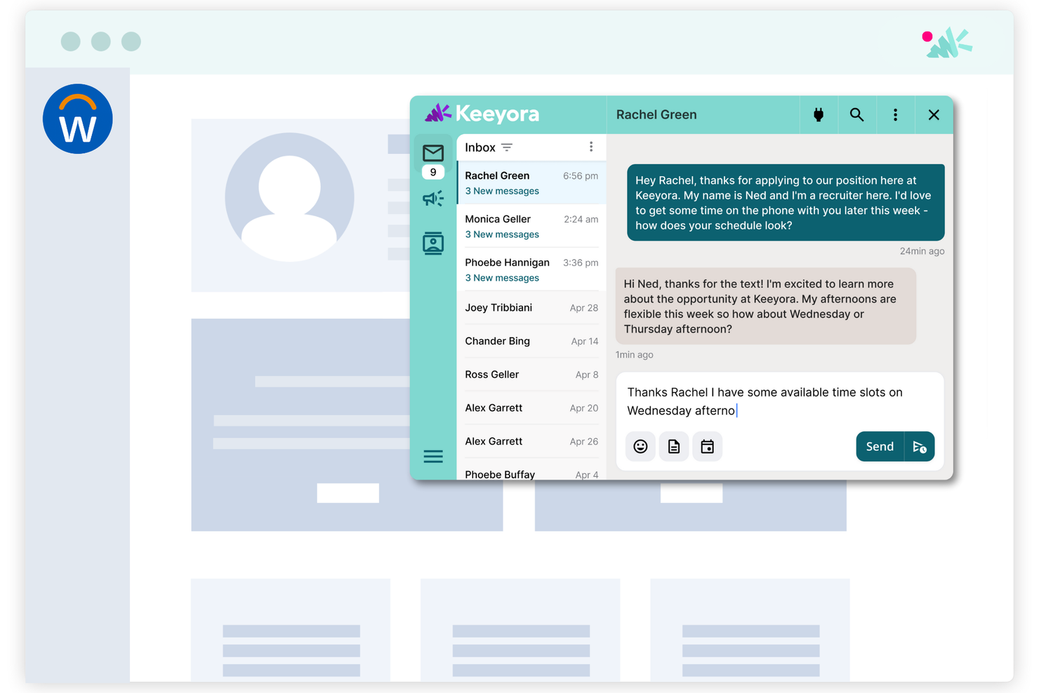 Keeyora screenshot - 21 Best Text Recruiting Software Reviewed in 2026