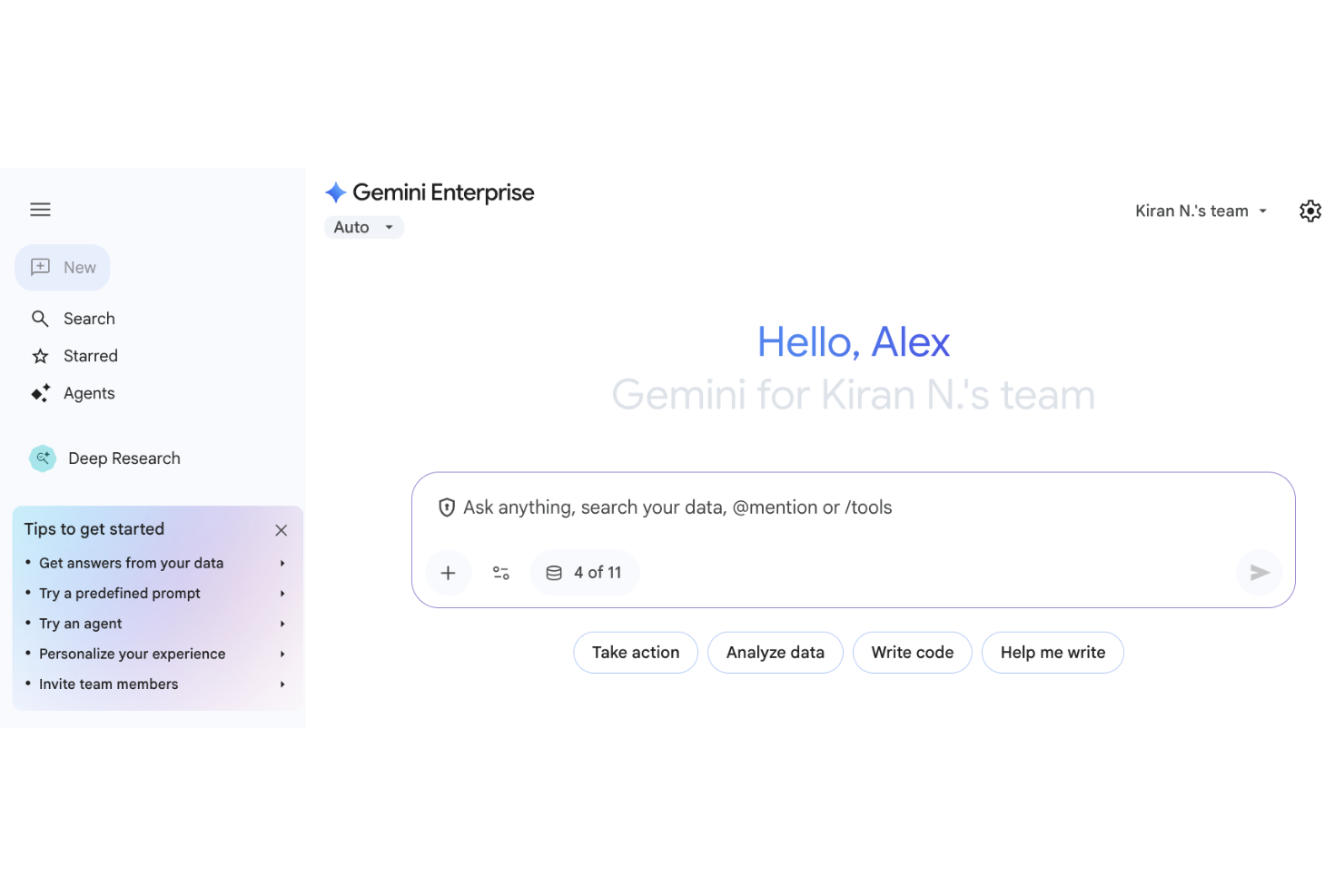 Gemini Enterprise screenshot - 14 Best Enterprise Generative AI Tools Reviewed in 2026