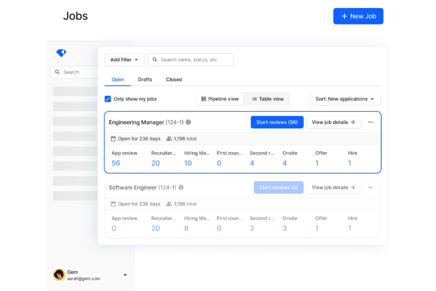 Gem screenshot - 20 Best AI Recruiting Companies Of 2026