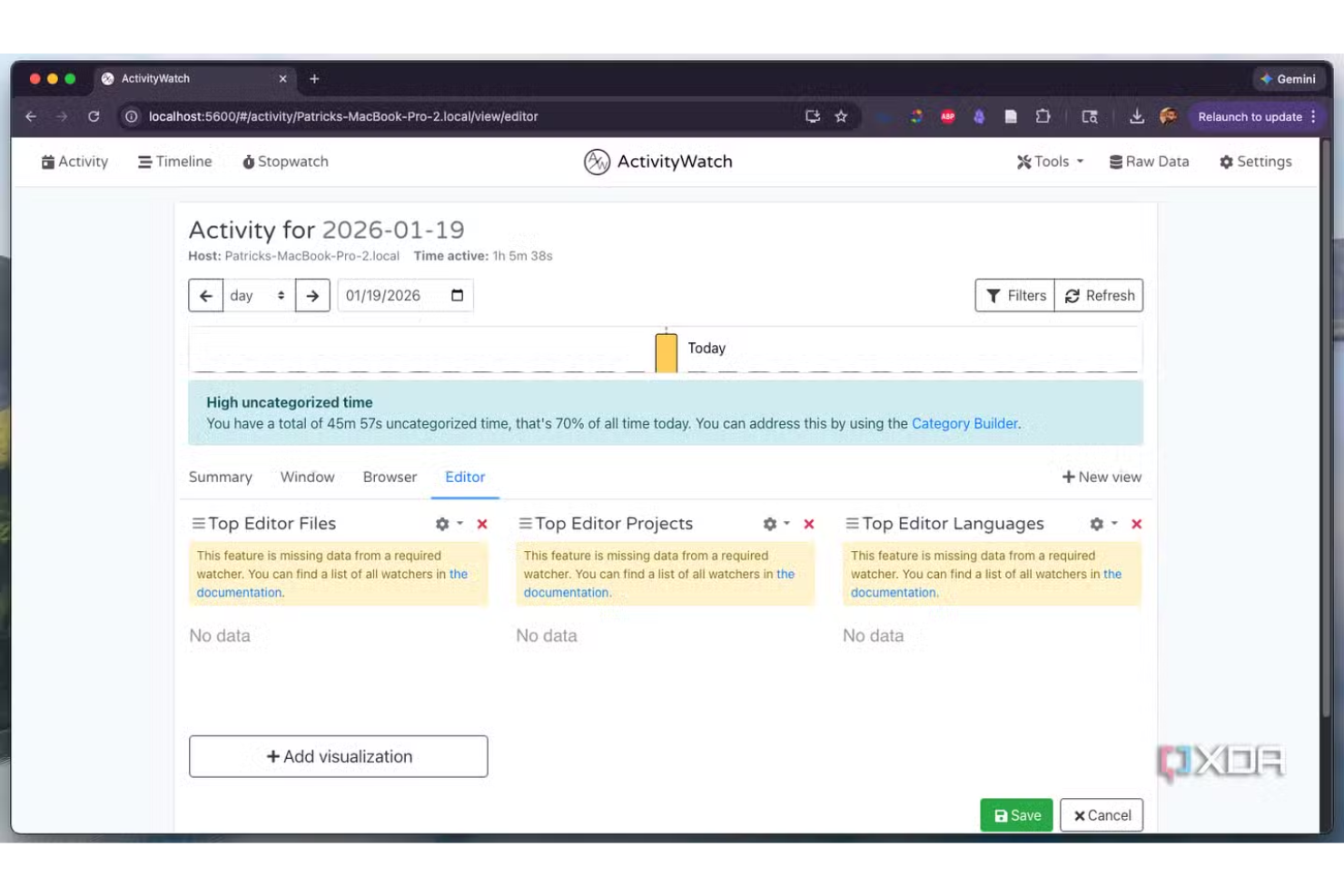 ActivityWatch screenshot - 10 Best Open-Source Employee Monitoring Software in 2026
