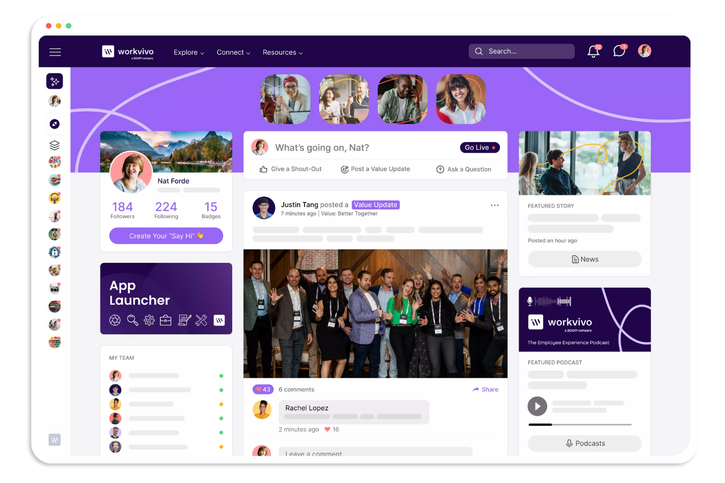 Workvivo screenshot - 22 Internal Communication Tools for 2026