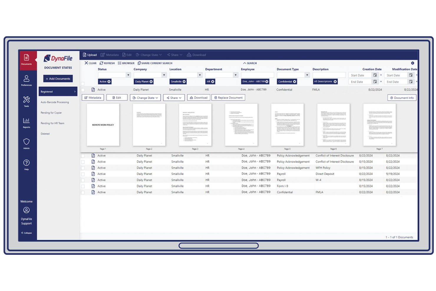DynaFile screenshot - 14 HR Document Management Software for 2026