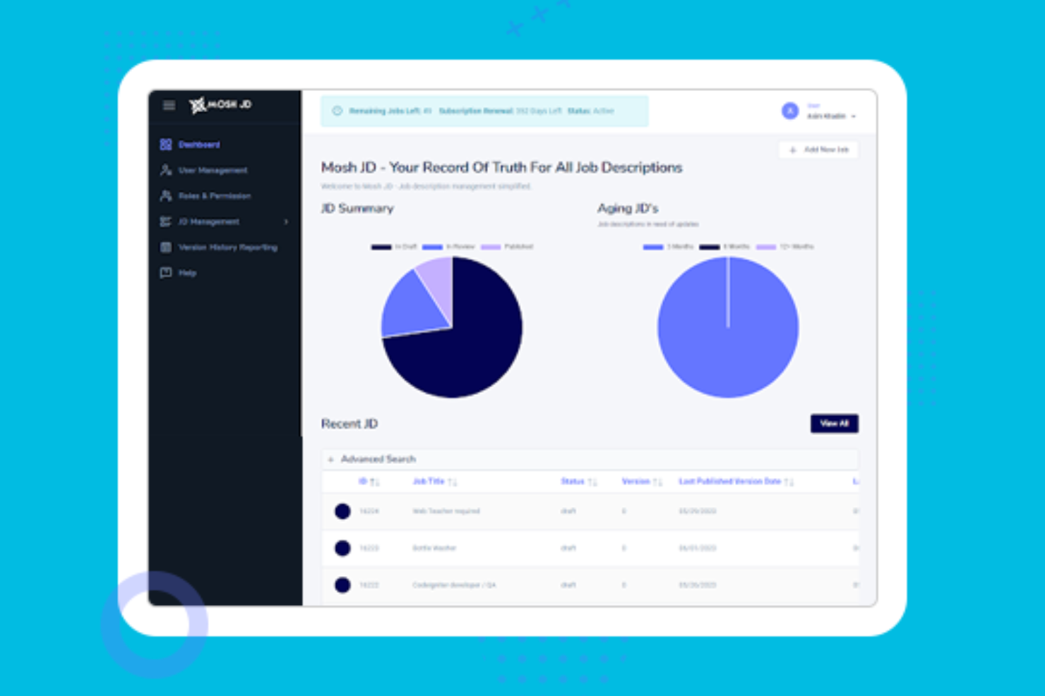 MoshJD screenshot - 13 Best Job Description Management Software in 2026