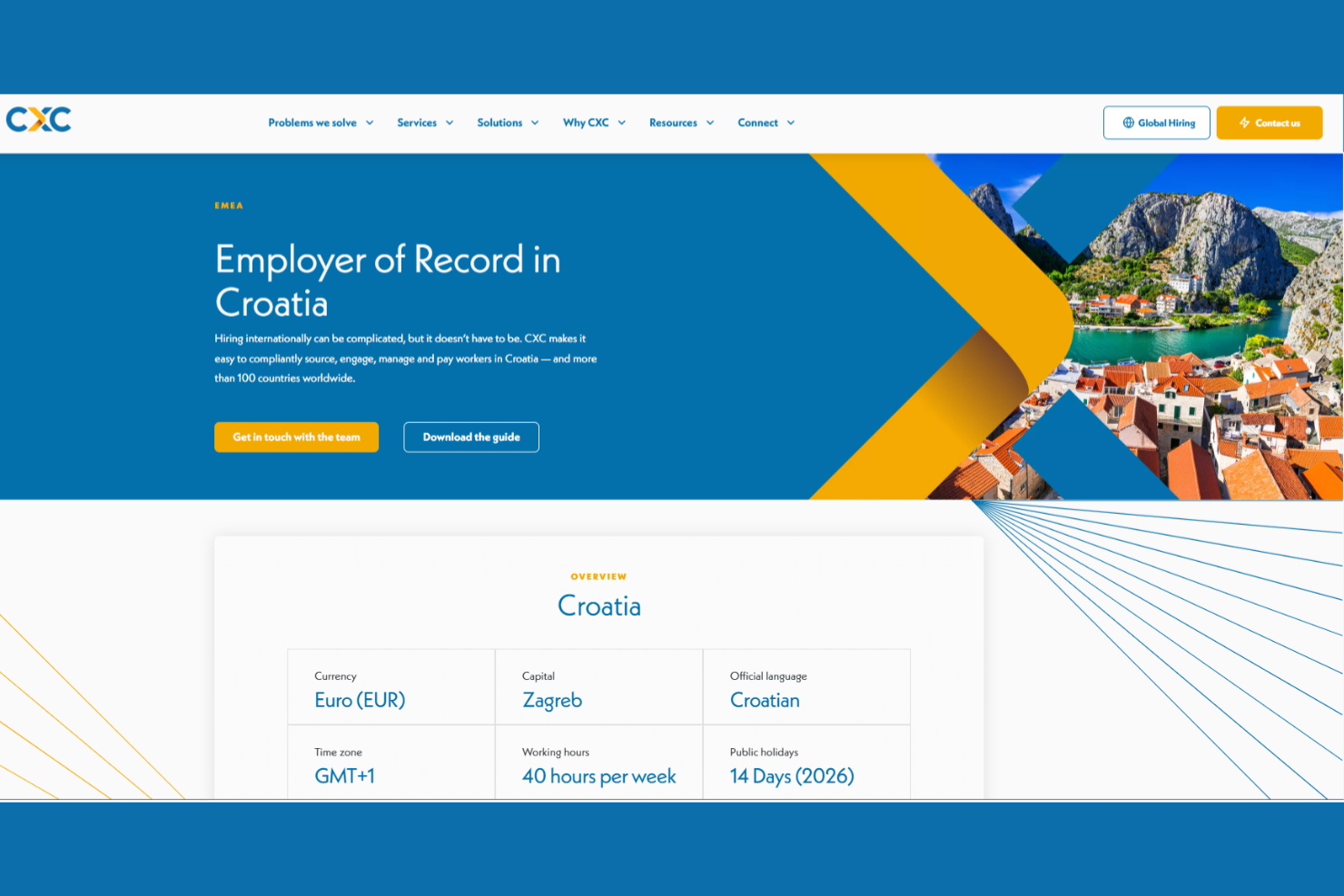 CXC Global screenshot - 23 Best Employer of Record Services Croatia in 2026