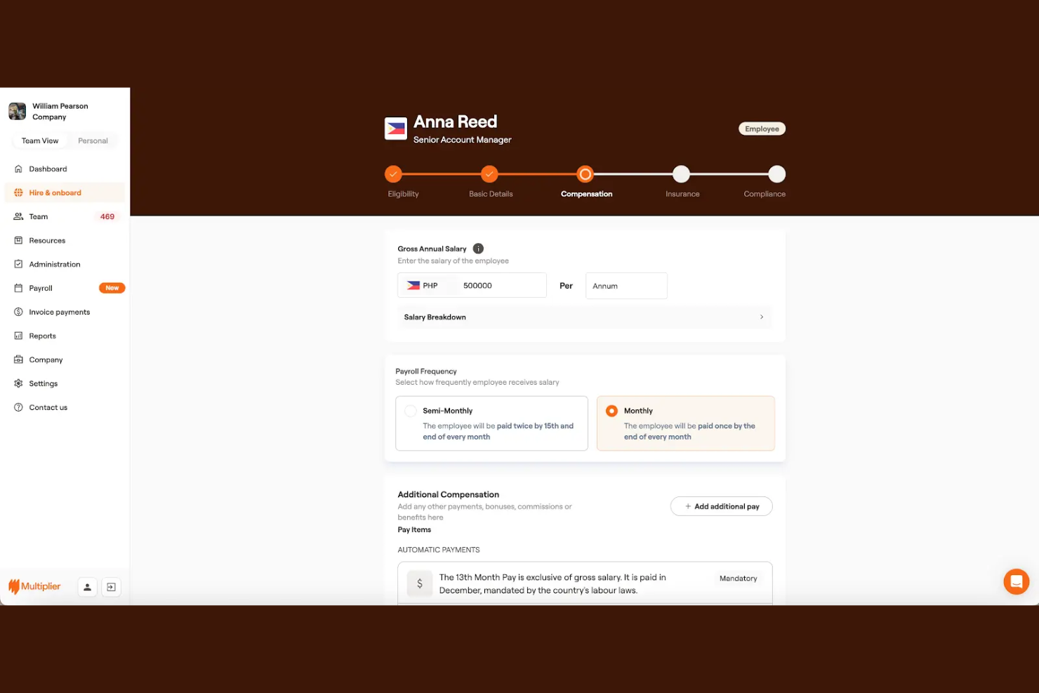 Multiplier screenshot - 18 Best Employer of Record Services Dominican Republic in 2026