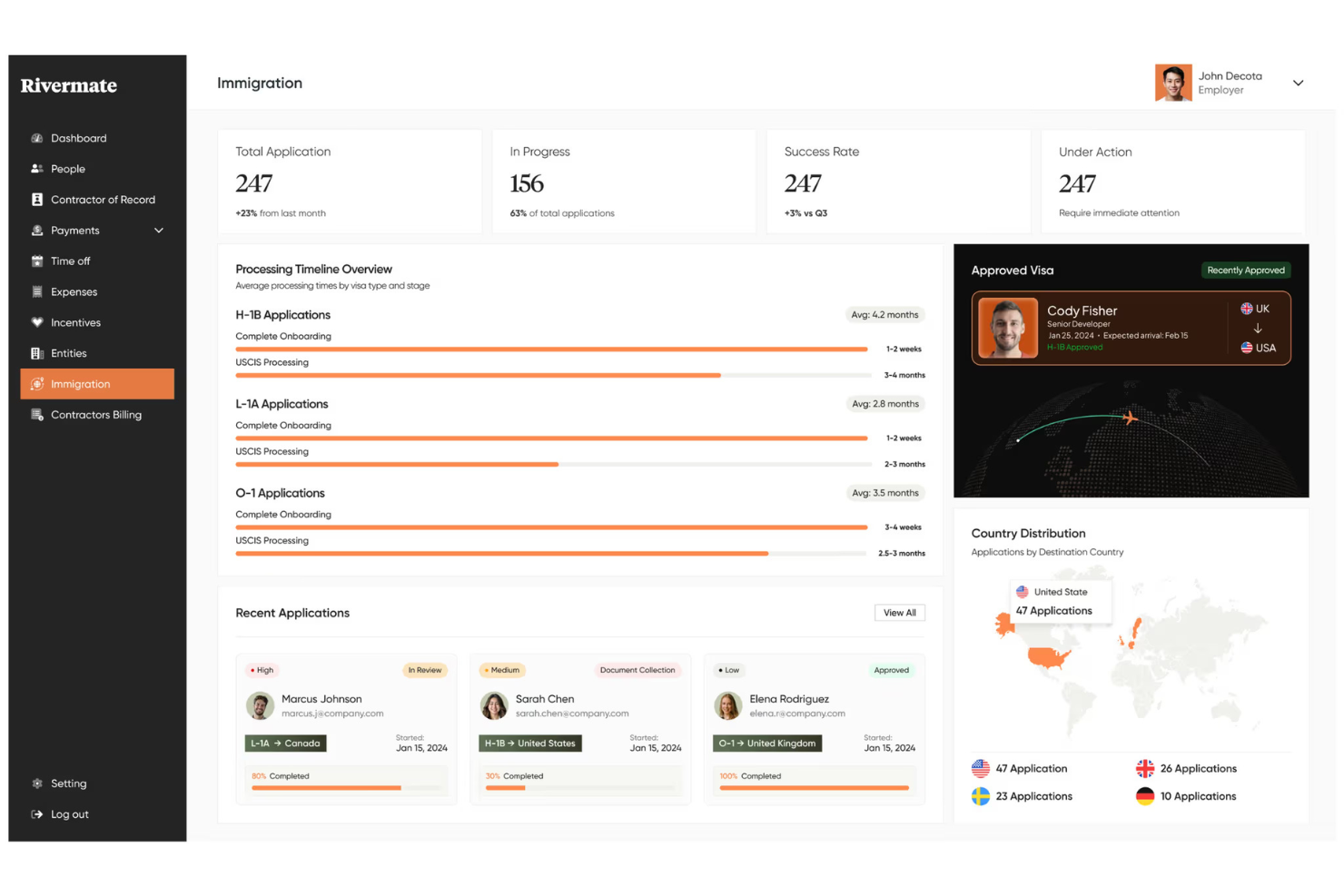 Rivermate screenshot - 20 Best Employer of Record Services in Denmark for 2026