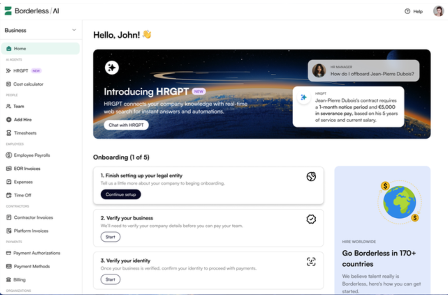 Borderless AI screenshot - 21 Best Employer of Record Services Uruguay in 2026