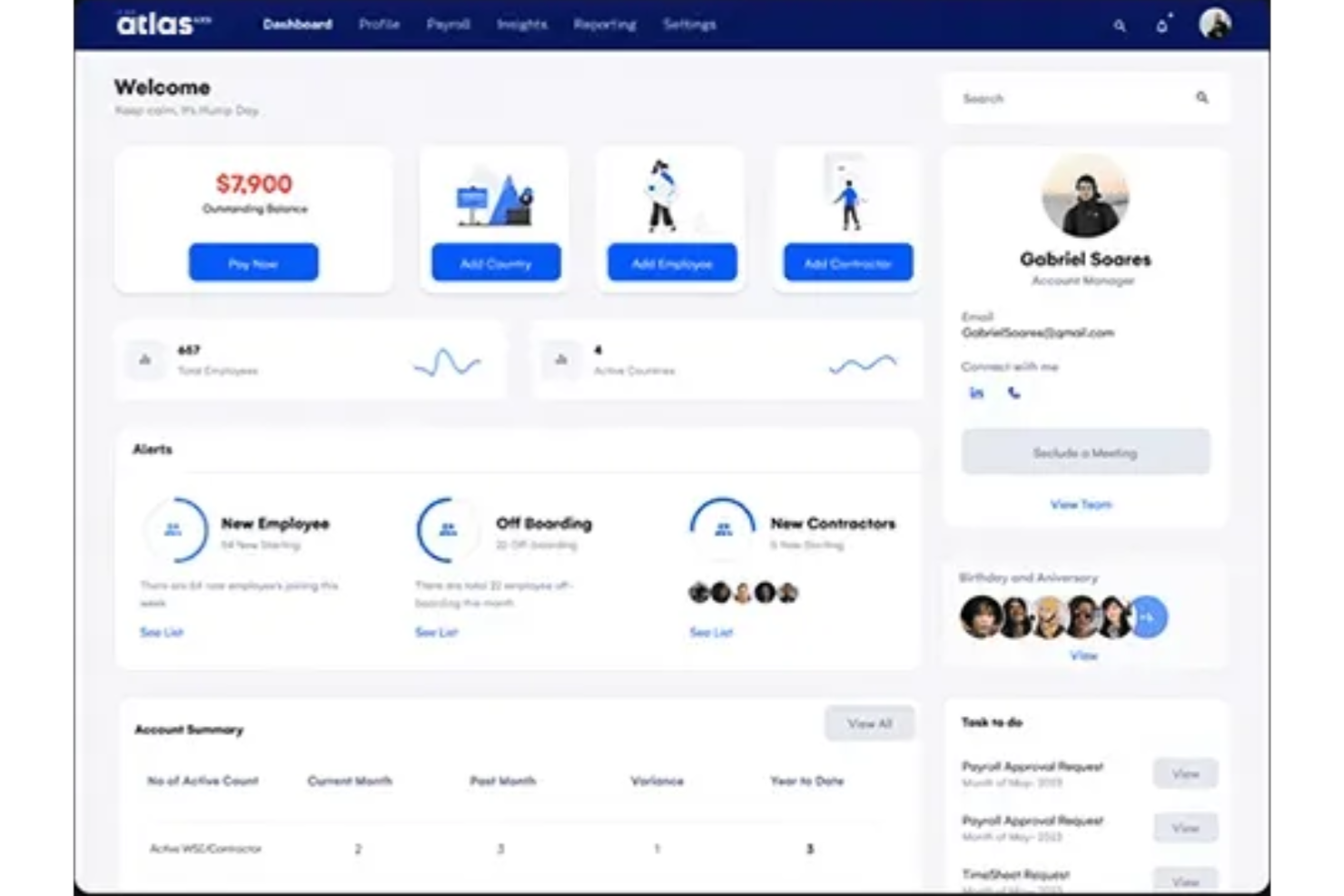 Atlas HXM screenshot - 21 Best Employer of Record Services Uruguay in 2026