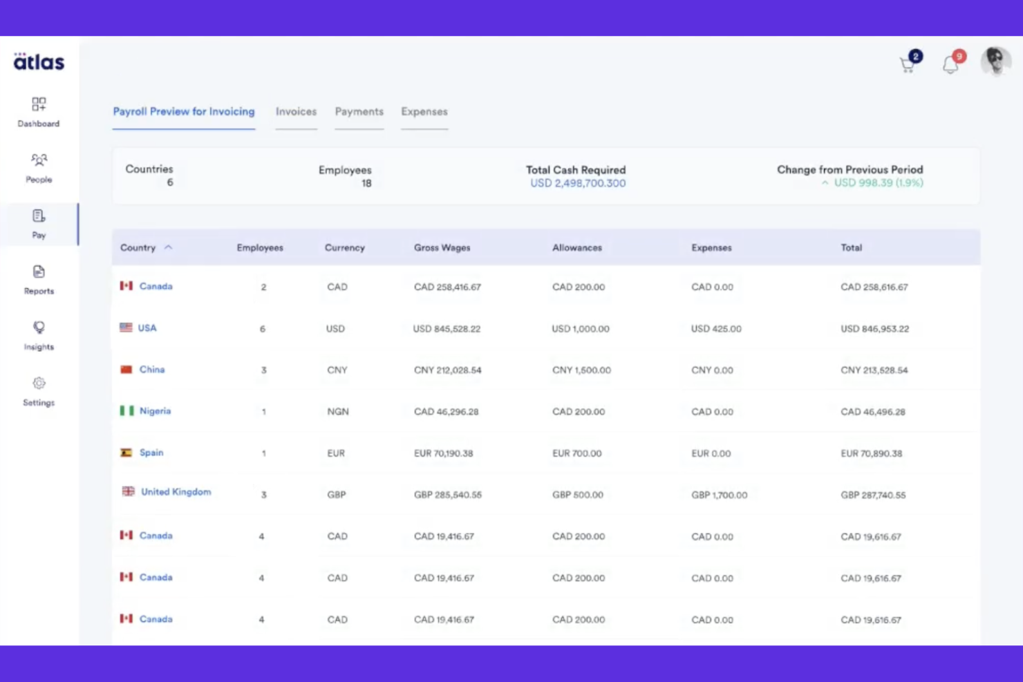 Atlas HXM screenshot - 22 Best Employer of Record Services Israel in 2026