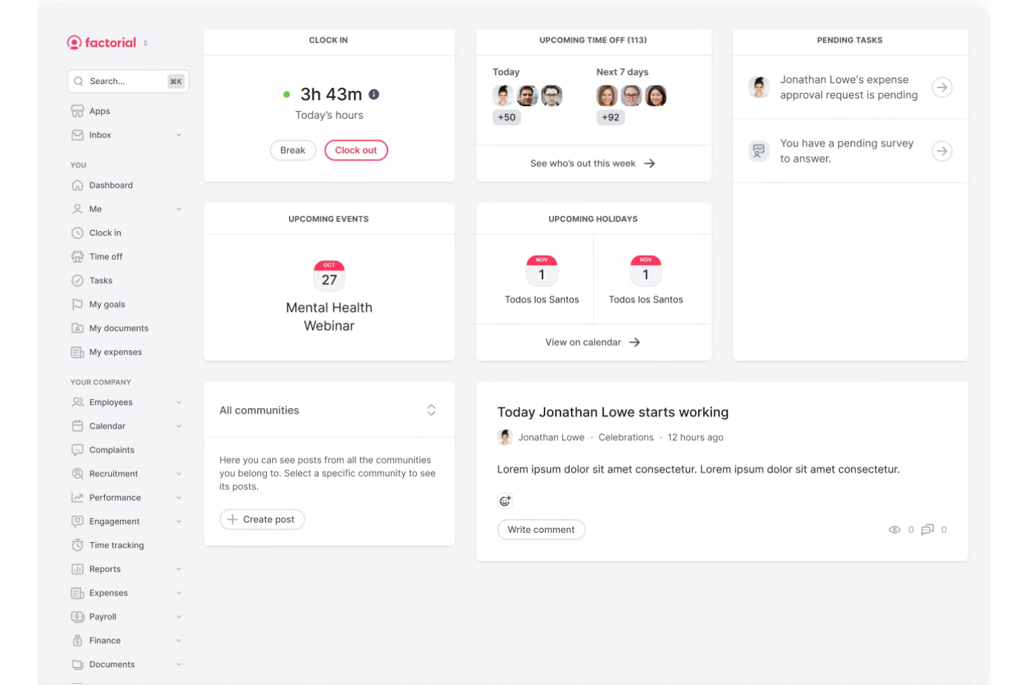 Factorial screenshot - 15 Best Onboarding and Offboarding Software in 2026