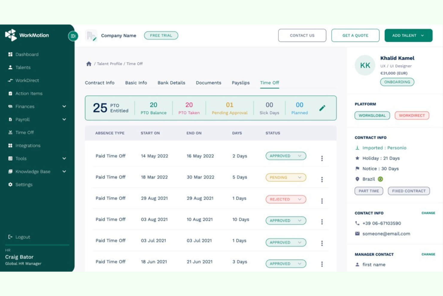 WorkMotion screenshot - 10 Best Employer of Record Services Romania in 2026