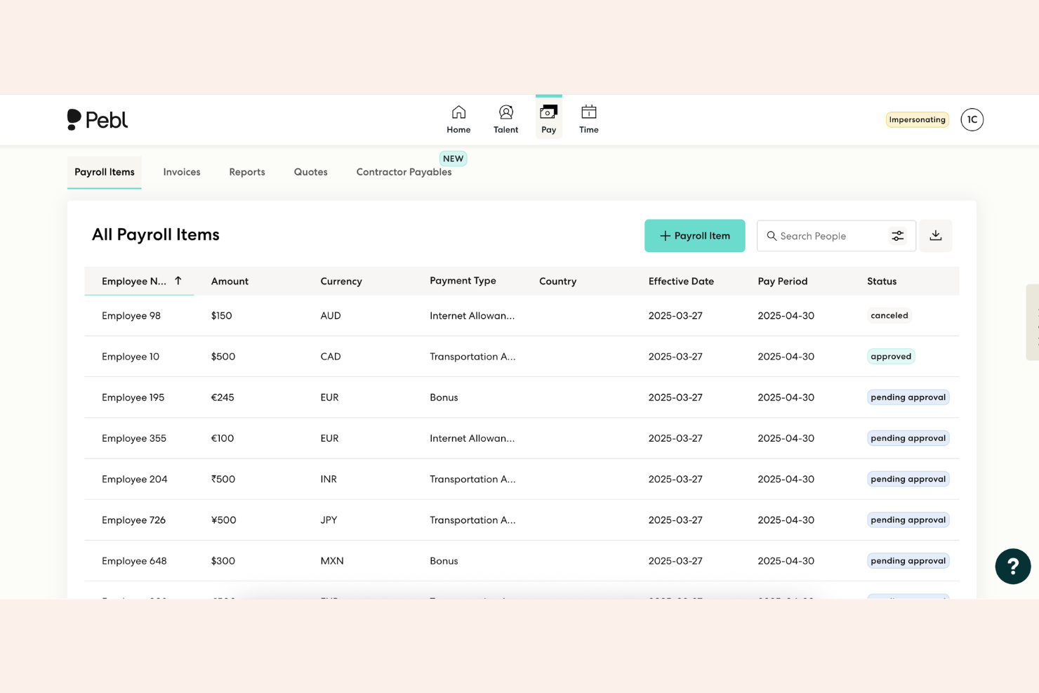 Pebl screenshot - 27 Best Employer of Record Services Sweden in 2026
