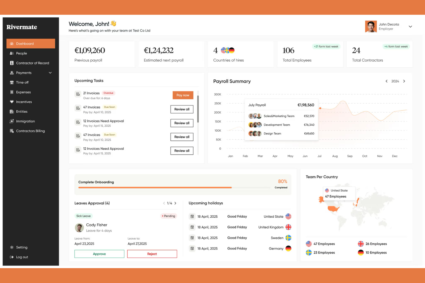 Rivermate screenshot - 20 Best Employer of Record Services in Mexico in 2026