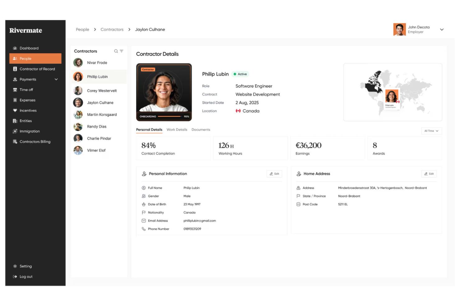 Rivermate screenshot - 20 Best EOR for Tech Startups in 2026