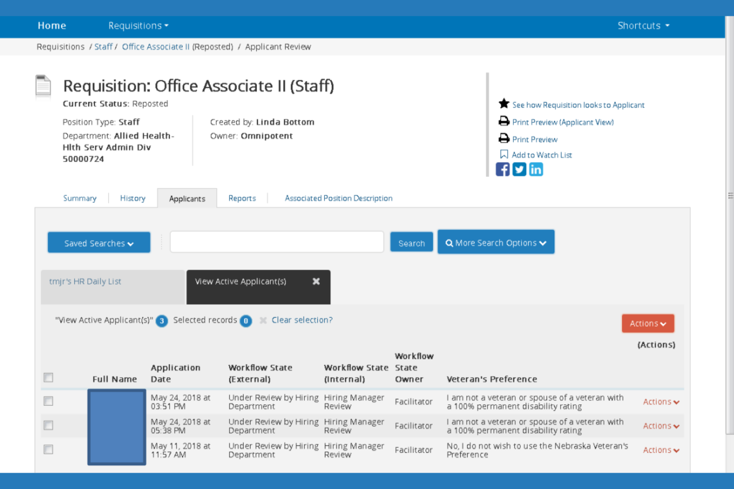 PeopleAdmin screenshot - 15 Best Applicant Tracking System for Education in 2026