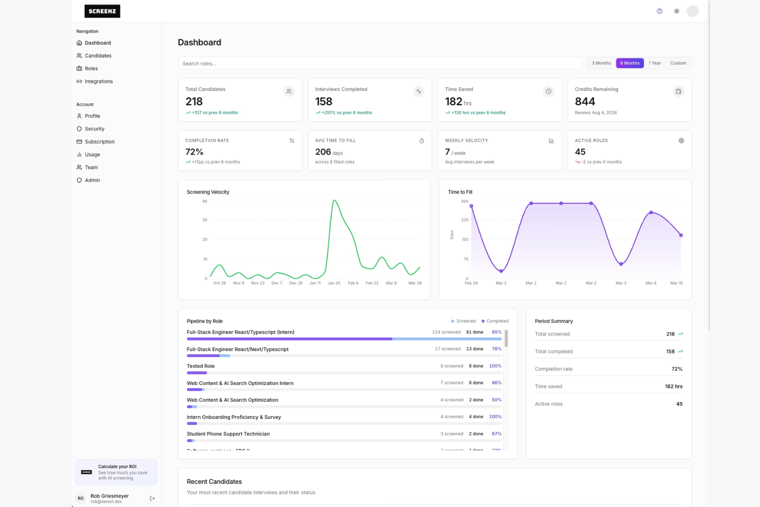 Screenz screenshot - 10 AI Recruiting Software for Sourcing in 2026