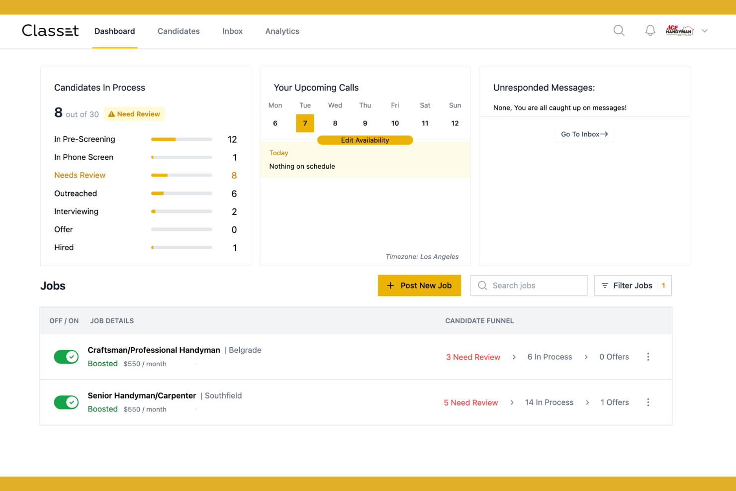 Classet screenshot - 10 Best Hiring Software for Electricians in 2026