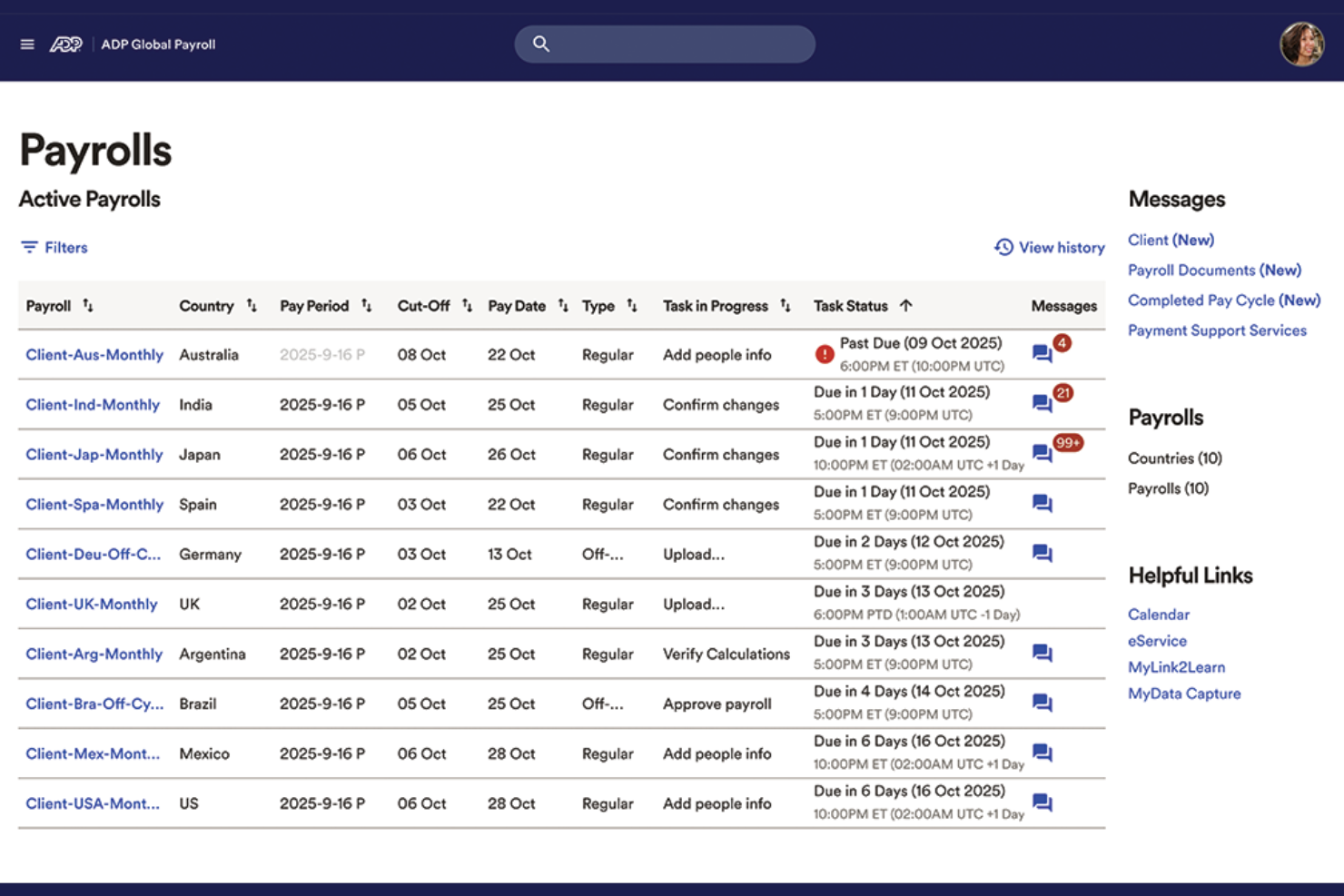 ADP screenshot - 10 Best Global Payroll Services in India in 2026