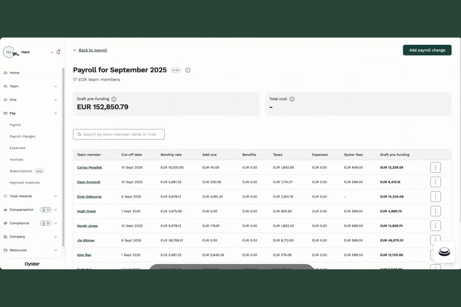 Oyster screenshot - 10 Best Global Payroll Software For Small Businesses In 2026