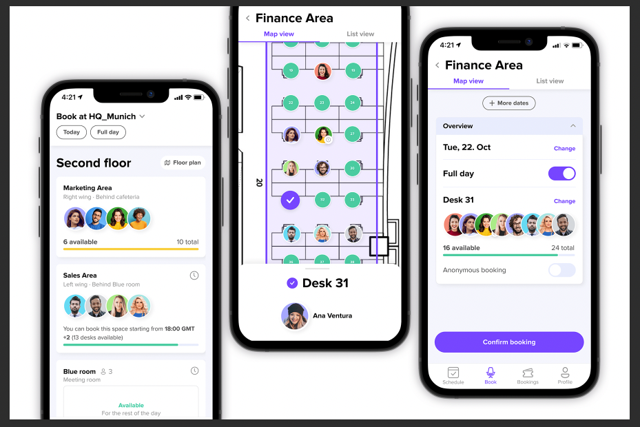 I love how user-friendly deskbird's mobile app is, letting users look for vacant workspaces in designated areas.