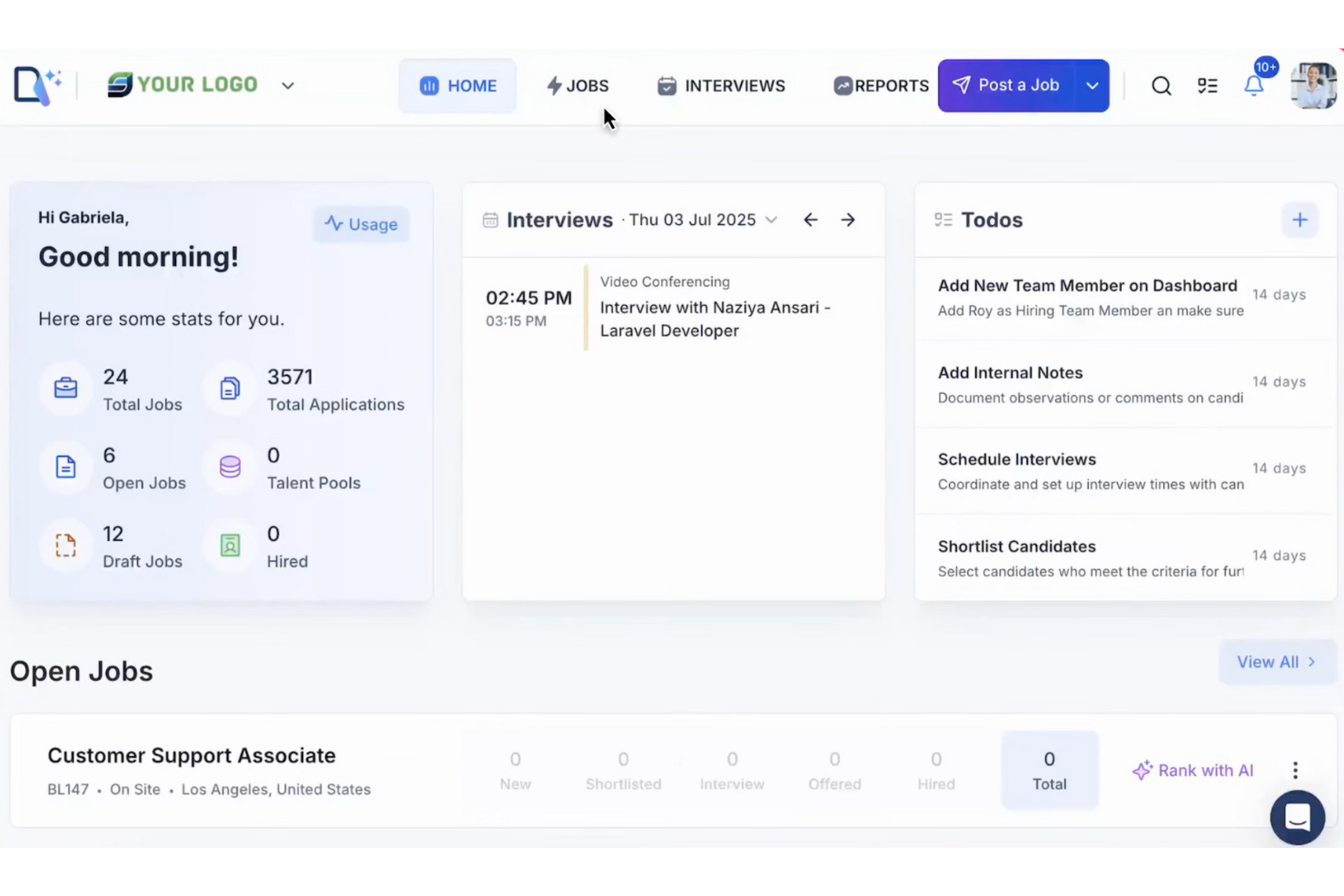 Recooty streamlines hiring with easy job posting and a user-friendly design.